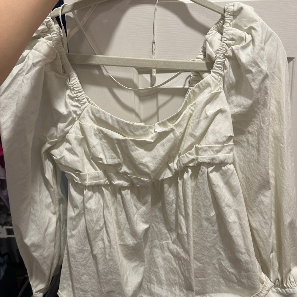 White Open Edit Blouse